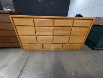 Natural Wood Multi-Drawer Dresser Cabinet