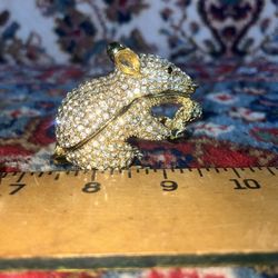 Gold Rhinestone Rat Box