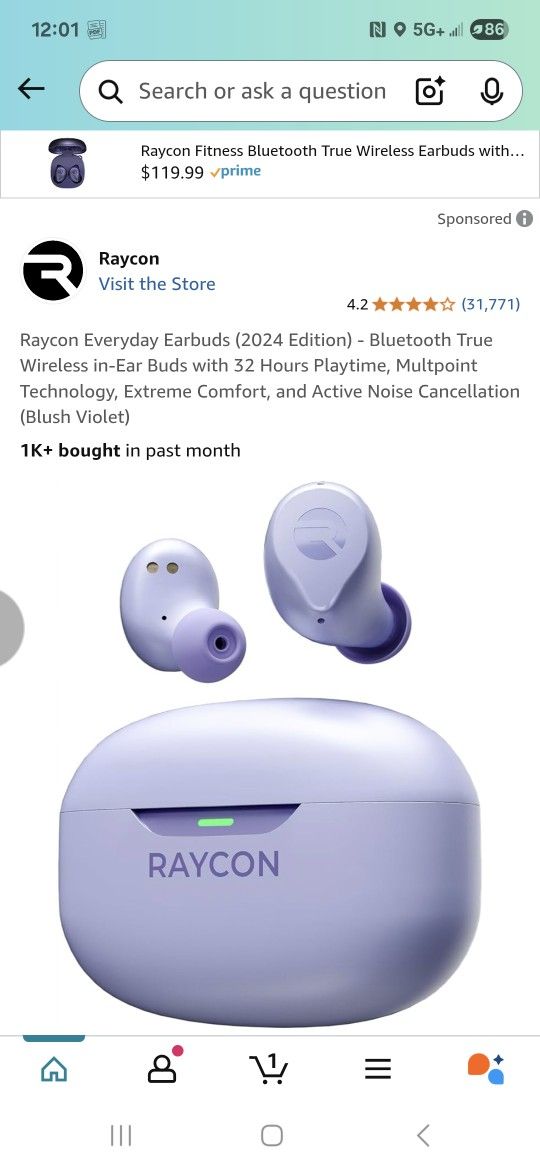 Raycon Earbuds W/Protective Case
