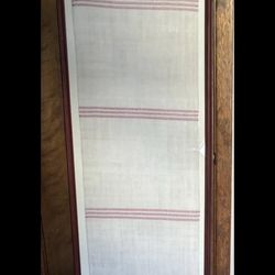 1840 Redwork Linen Damask Table Runner Embroidery 1840 Folk Art