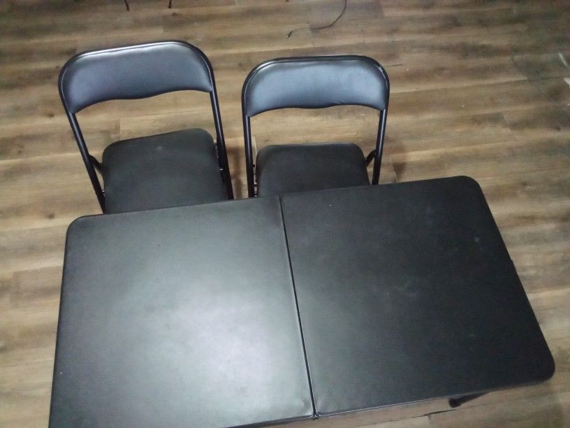 Mainstays 4ft Tall Adjustable Folding Half Table 2 Chairs