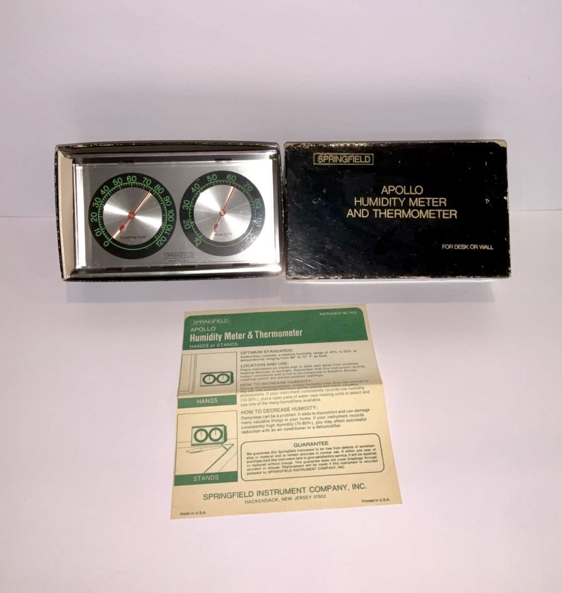 NOS Desktop Or Wall Weather Station Springfield USA Temperature Humidity Works!