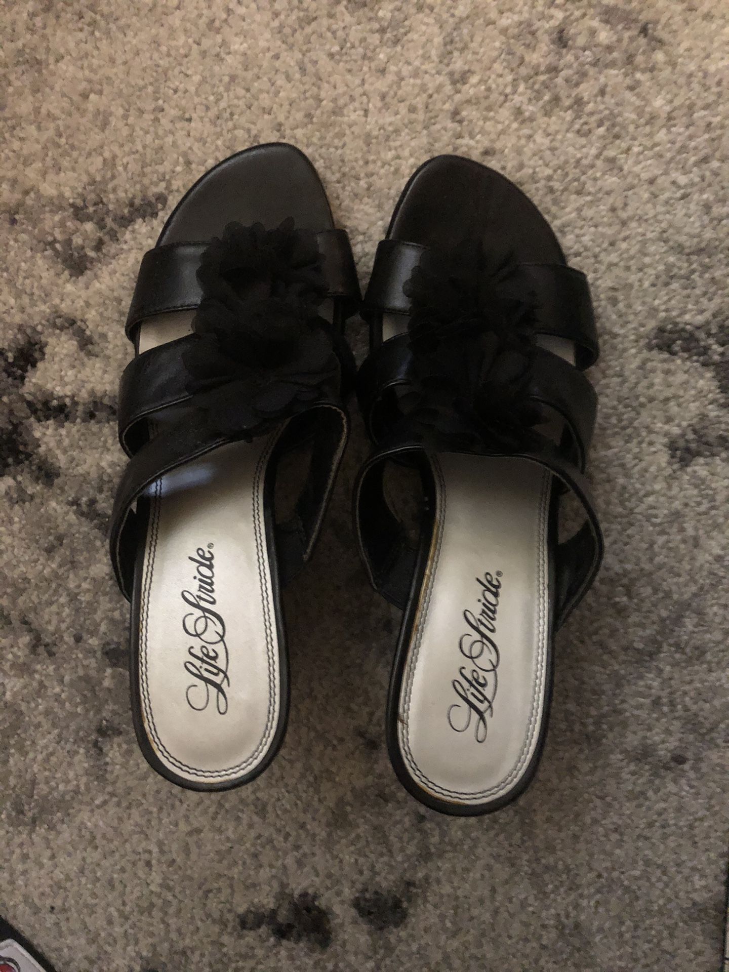 Black Wedge Heels