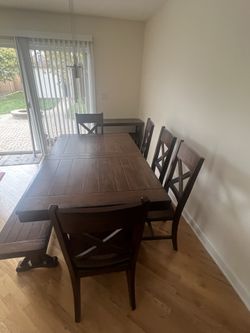 Pottery Barn Style dining room table, chairs, bench