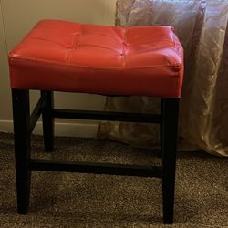 Red Leatherette Stool