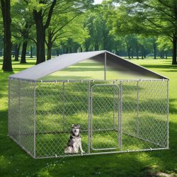 Heavy Duty Dog Kennel for Large Dogs, Outdoor Playpen with Waterproof Canopy Enclosure