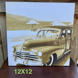 Canvas Photo Of Old Truck 