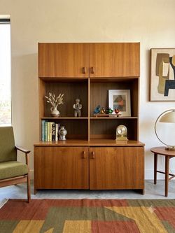Mid Century Danish Teak Bookshelf / Wall Unit