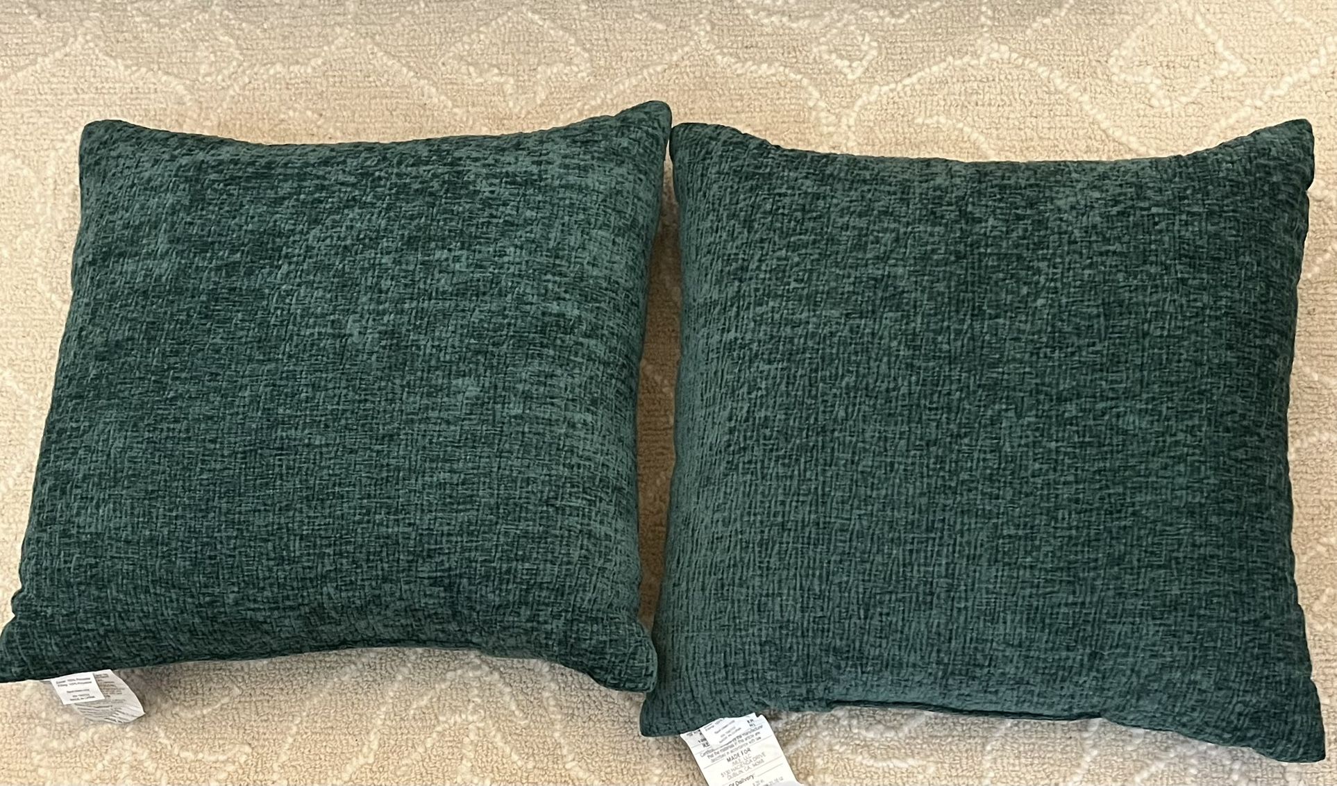 Dark Emerald Green Pillows Decorative 20" X 20" Set Of 2 Traditional Christmas