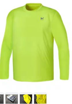 Mission Unisex Long Sleeve Performance Shirt Hi Vis Yellow Size Large