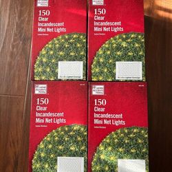 4 Boxes Of NEW Christmas 150L clear Incandescent mini Net lights