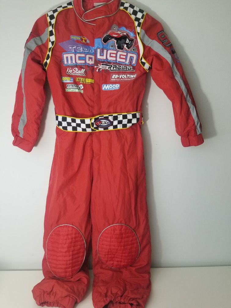 Disney Store Cars Lightning McQueen Pit Crew Costume Jumpsuit Team Medium Piston