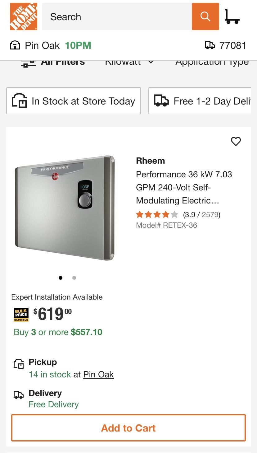 Green Tankless Electric Water Heater