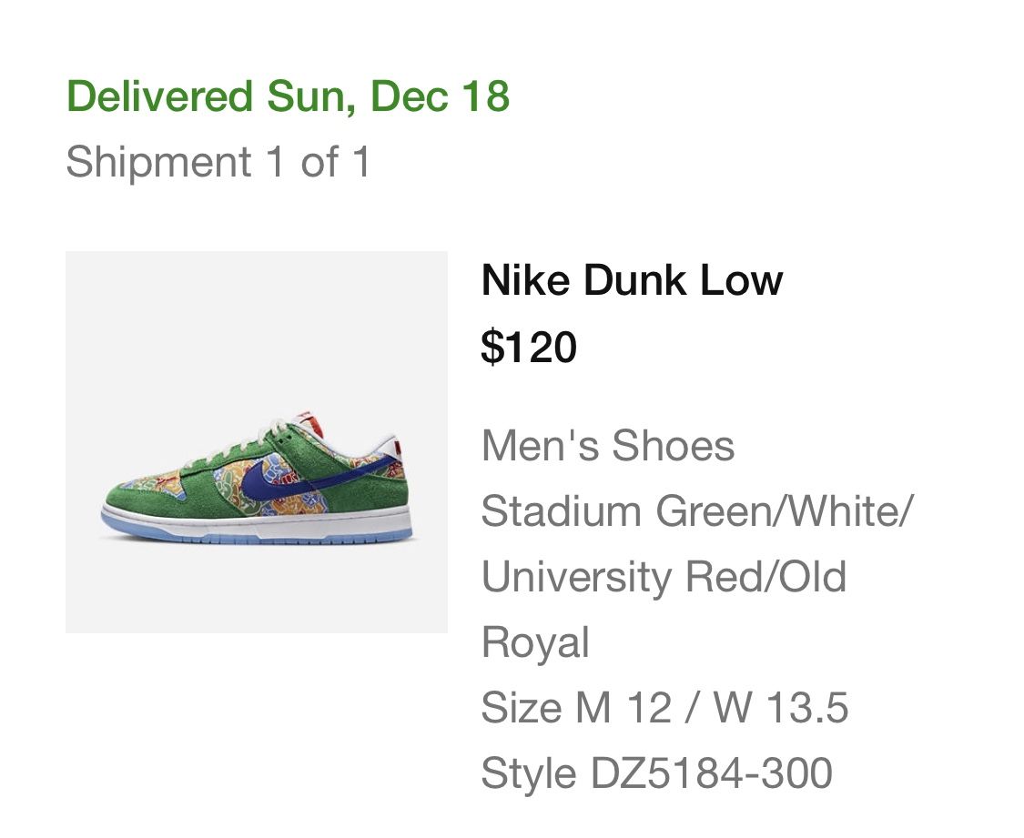 Dunks Low Foam Finger Sz12