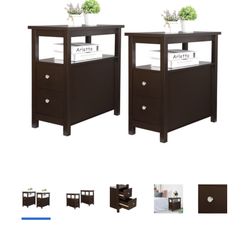 ZENSTYLE 2PCS Storage Cabinet Narrow Furniture Rack Bookshelf for Living Room