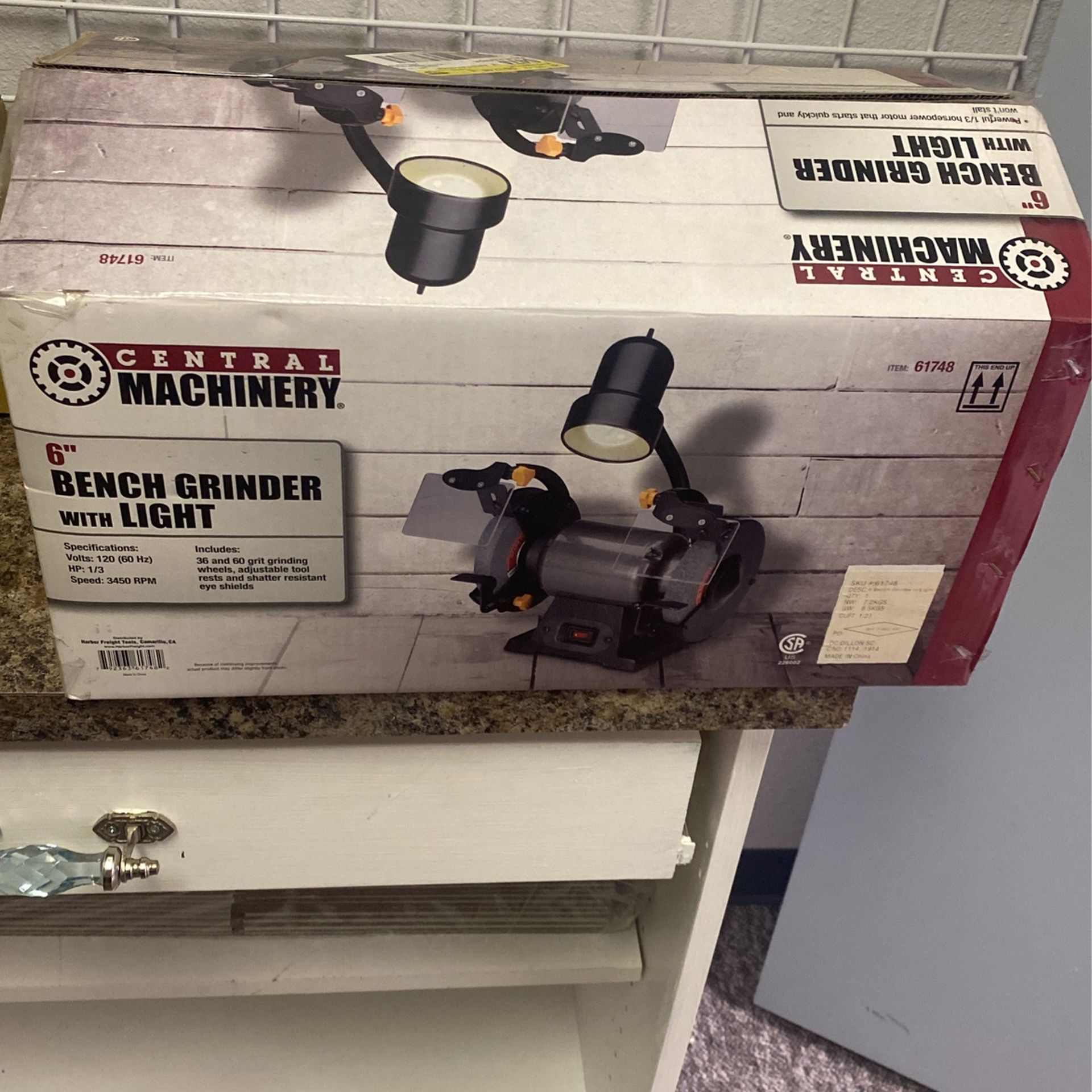 6” Bench Grinder W/ Light Harbor Freight