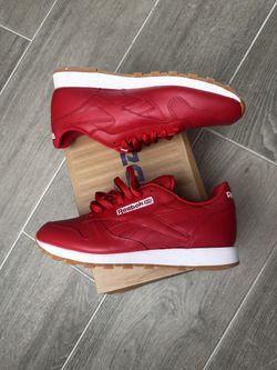 Red Reebok Classic leather Shoes