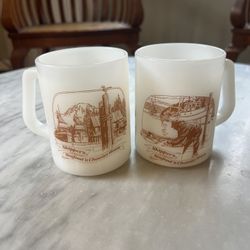 Federal Milk Glass Mugs Set Of 2 Skippers