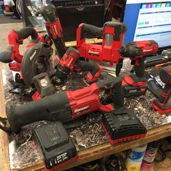 Bauer 8pc Cordless Set With 5ah,3ah,1.5ah 2 Chargers