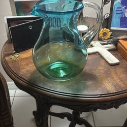 large Vintage Water, Pitcher Blown Glass