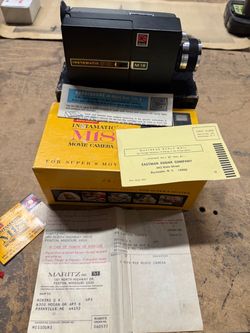 Vintage Kodak Instamatic M18 Super 8 Movie Camera - With Original Box & Manuals