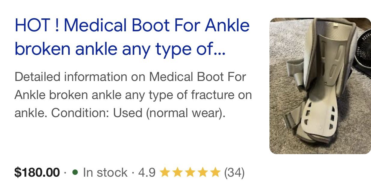 Medical boot for ankle