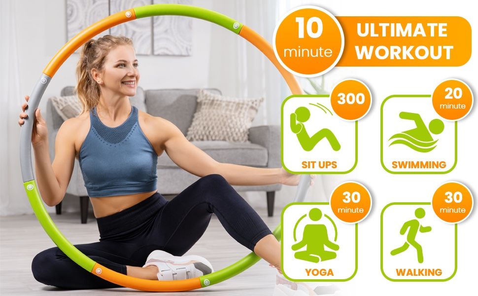 Dynamis Fat Burning Weighted Hula Hoop for Adults - (3.6 pounds)