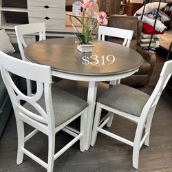 Beautiful! 5-pc Counter Height Dining Table Set 