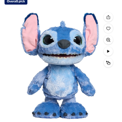 Disney Stitch Ultimate Stitch Interactive 17" Plush Toy, 100+ Sounds & Reactions, Kids Ages 3+