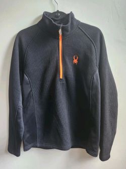 Spyder Mens Outbound Half Zip Sweatshirt Black Volcano size M