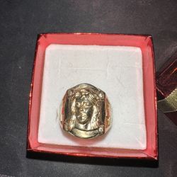 10kt Gold Jesus Ring