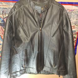 vintage CAFE RACER heavy size 54  leather 2XL or 3xl  vented MOTORCYCLE racing jacket 1990s $75