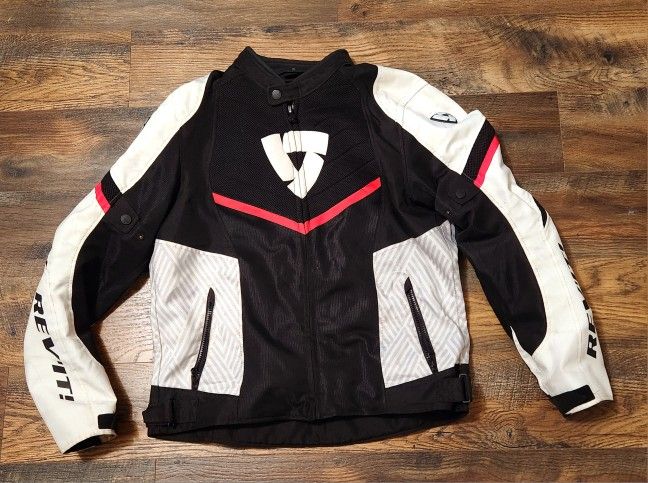 Rev'it Men's Motorbike Leather Jacket Size Xl 
