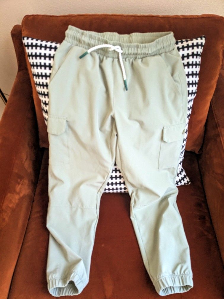 Kids Light Green Cargo Joggers Size M(8)