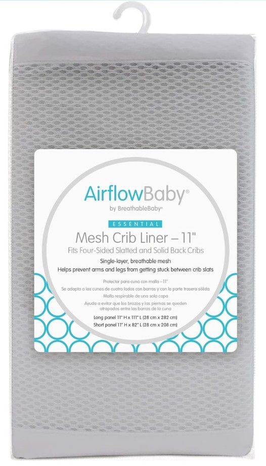 Breathable Padded Mesh Liner for Full-Size Cribs