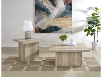 Devar Distressed Pine 2-piece Square Coffee End Table Set