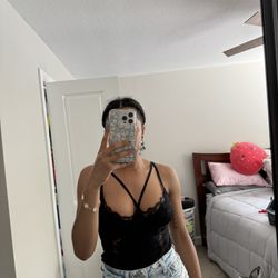 Women’s Revamped Black Lace Bodysuit