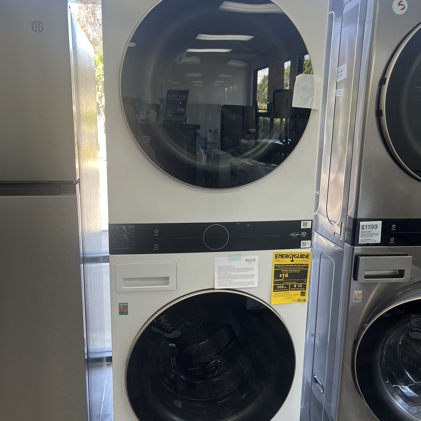 Single Unit White Color Washer & Electric Dryer Set WAS$2199 NOW$1299