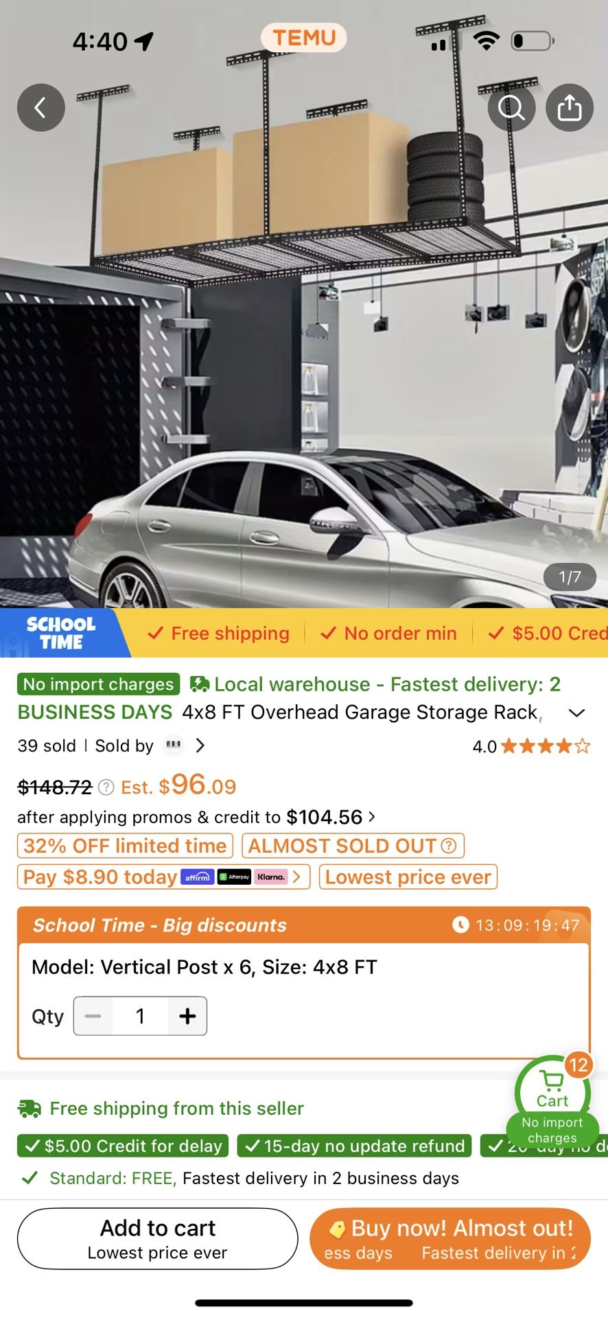 Heavy  Duty Overhead Garage Baskets