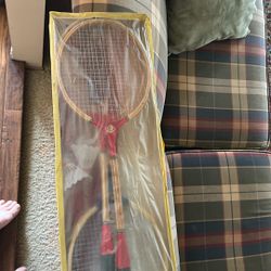 Vintage Badminton Set In Original Case