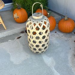 Wicker rattan candle holder lantern