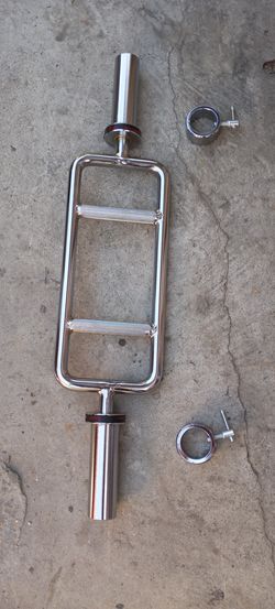 New Barbell Olympic Tricepsweight Bar Curl Bar with collars 2 inch solid.brand new in box