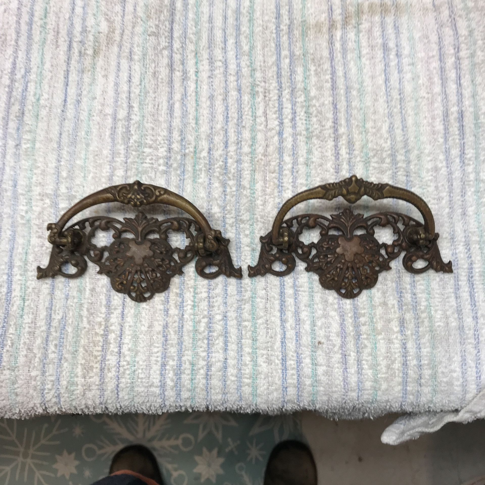 A Pair Of Victorian Brass Pulls  