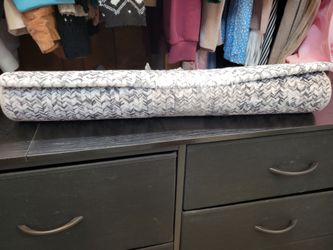 2x6 runner Rug Gray White Chevron Pattern