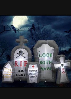 7 Ft Halloween Inflatable Outdoor Decorations Halloween Tombstone Decoration Halloween Blow Up Yard Decorations Inflatable Halloween Decorations for P
