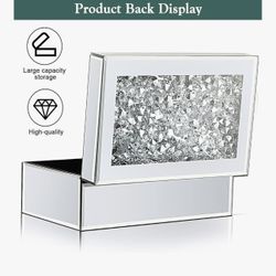 Crystal Crushed Diamond Mirrored Jewelry Box 