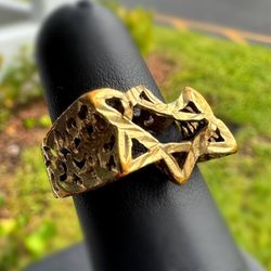 Jewelry 10k solid yellow gold mystic star shape ring size 6.00