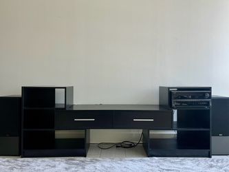 Large Adjustable Wooden TV Stand