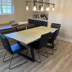 Cement Top Dining Table 