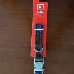 Reddy Small Dog Collar 9-14 Blue Part Leather 